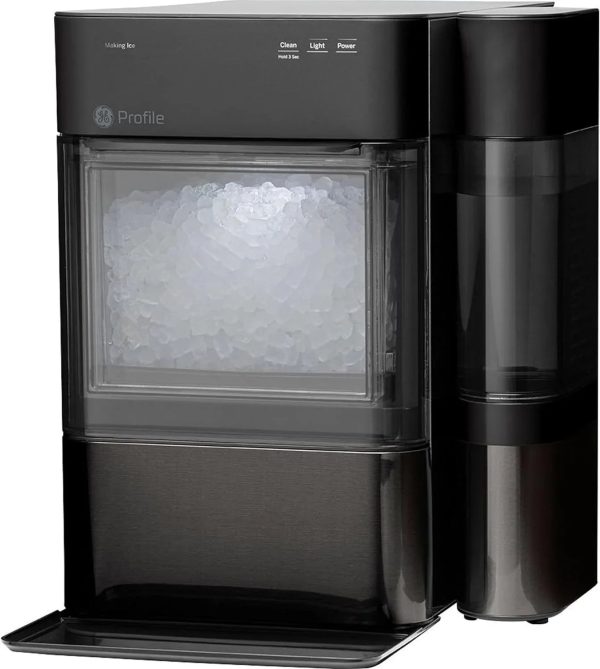 General Electric GE Ice Maker with Side Tank Black - Tashqila