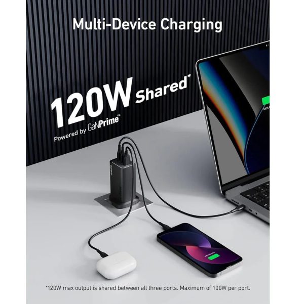Anker 737 GaNPrime 120W Charger -Black - Tashqila