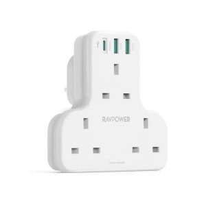 Ravpower PD Pioneer 20W 3 Port Charger Uk Version With 3 Ac Plug - White - Tashqila