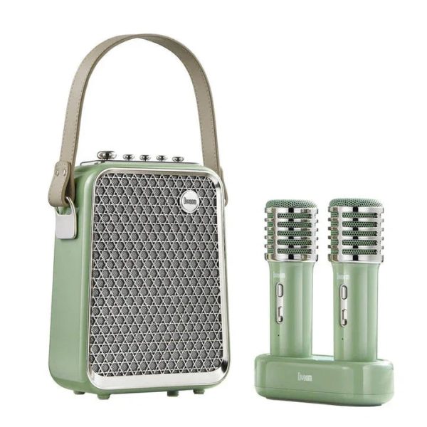 Divoom Songbird HQ Speaker with Karaoke Dual Wireless Microphones - Green - Tashqila