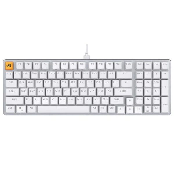 Glorious GMMK2 96% Pre-Built Keyboard - White, Arabic - Tashqila