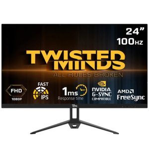 Twisted Minds 24" FHD IPS, 100Hz, 1ms Gaming Monitor - Black - Tashqila