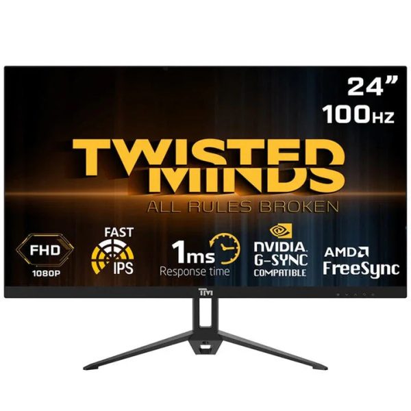 Twisted Minds 24" FHD IPS, 100Hz, 1ms Gaming Monitor - Black - Tashqila