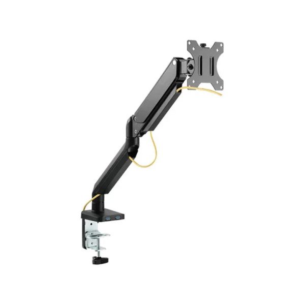 Twisted Minds Single Monitor Aluminum Slim Mechanical Spring Monitor Arm with USB Ports (Fit Screen Size 17""-27"") (Supports Curve Screen) - Tashqila