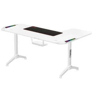 Twisted Minds Warrior L-Shaped RGB Gaming Desk (Left) White (160*100*75cm) - Tashqila