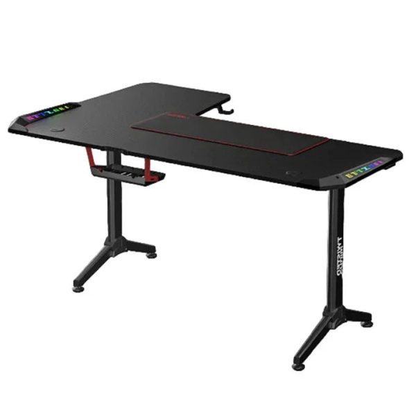 Twisted Minds Warrior L-Shaped RGB Gaming Desk (Right) Black (160*100*75cm) - Tashqila
