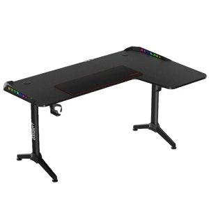 Twisted Minds Warrior L-Shaped RGB Gaming Desk (Right) Black (160*100*75cm) - Tashqila