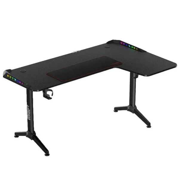 Twisted Minds Warrior L-Shaped RGB Gaming Desk (Right) Black (160*100*75cm) - Tashqila
