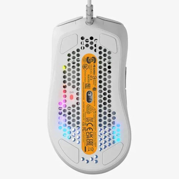 Glorious Model DV2 Wired RGB Gaming Mouse - Matte White - Tashqila