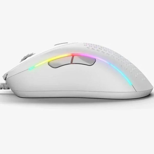 Glorious Model DV2 Wired RGB Gaming Mouse - Matte White - Tashqila