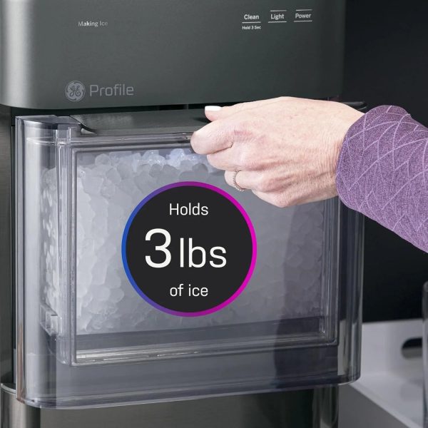 General Electric GE Ice Maker with Side Tank Black - Tashqila