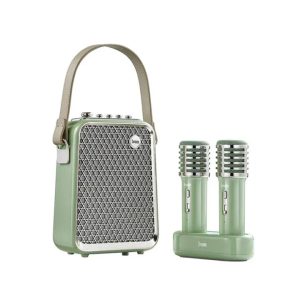 Divoom Songbird HQ Speaker with Karaoke Dual Wireless Microphones - Green - Tashqila