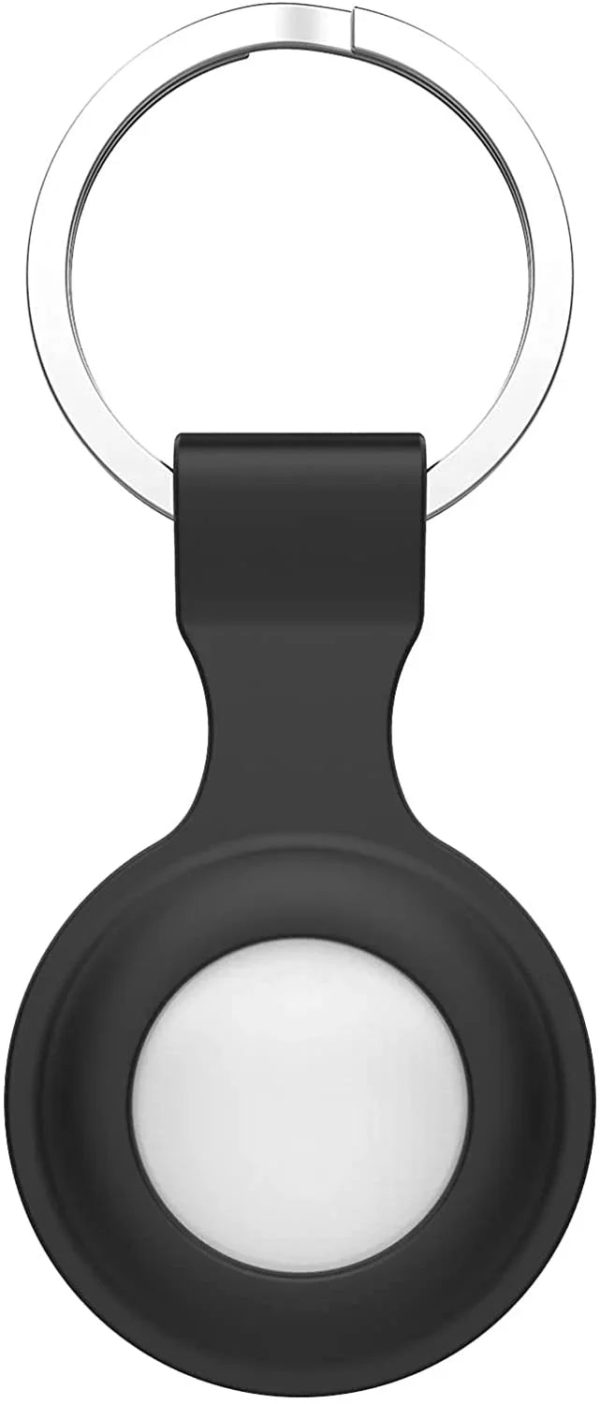 AirTag Silicone Loop With Steel Ring - 2 Pcs Set - Black And Red - Tashqila