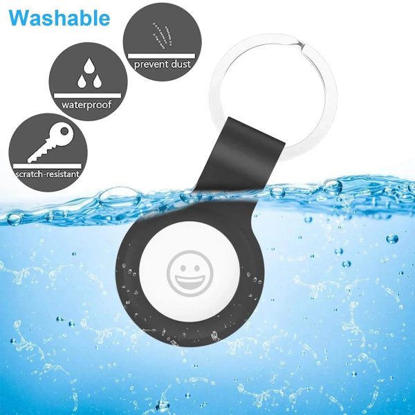 AirTag Silicone Loop With Steel Ring - 2 Pcs Set - Black And Red - Tashqila