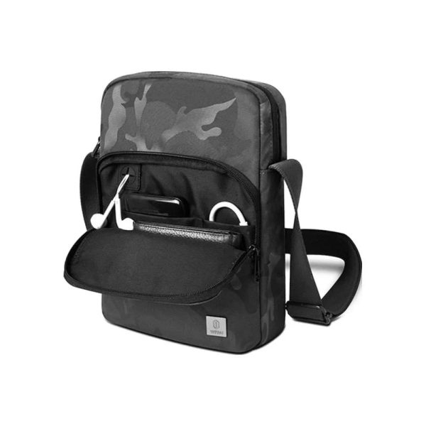 Wiwu Camou Crossbody Backpack With Charging Port - Black - Tashqila