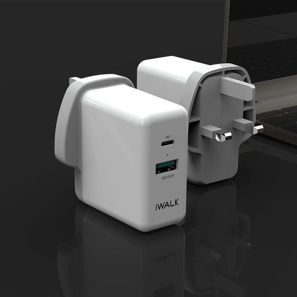 iWalk 36W Travel Adapter Power Delivery & Qc 3.0 - White - Tashqila