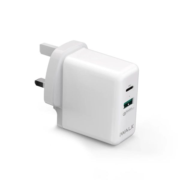 iWalk 36W Travel Adapter Power Delivery & Qc 3.0 - White - Tashqila