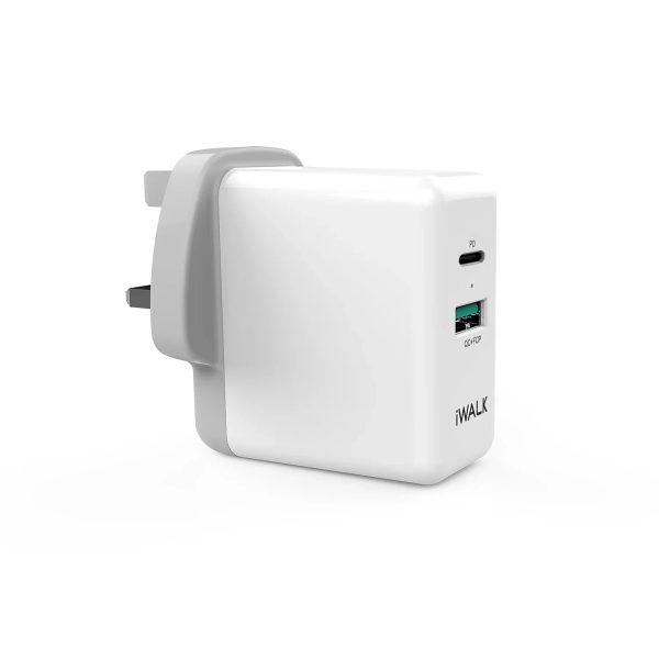 iWalk 36W Travel Adapter Power Delivery & Qc 3.0 - White - Tashqila