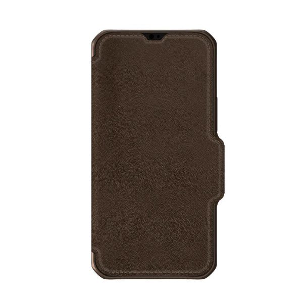 Itskins Hybrid Folio iPhone 13 Pro Max Cover - Brown With Real Leather - Tashqila