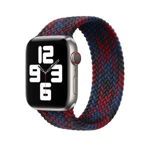 Wiwu Watch 49/46/45/44 Mm Braided Loop 155mm Strap - Black+Red+Dark Blue - Tashqila