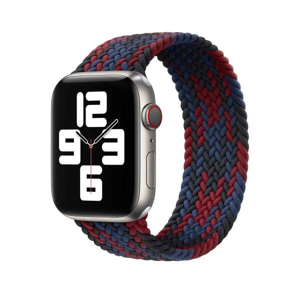 Wiwu Watch 49/46/45/44 Mm Braided Loop 155mm Strap - Black+Red+Dark Blue - Tashqila