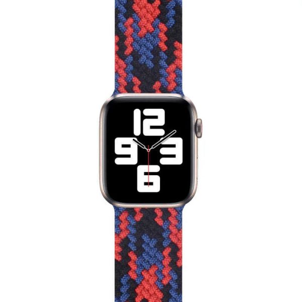 Wiwu Watch 49/46/45/44 Mm Braided Loop 155mm Strap - Black+Red+Dark Blue - Tashqila