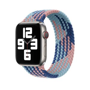 Wiwu Watch 49/46/45/44 Mm Braided Loop 155mm Strap - Pink+Blue+Dark Blue - Tashqila