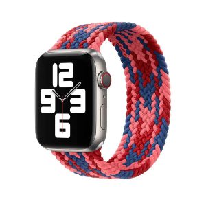 Wiwu Watch 49/46/45/44 Mm Braided Loop 155mm Strap - Pink+Red+Dark Blue - Tashqila