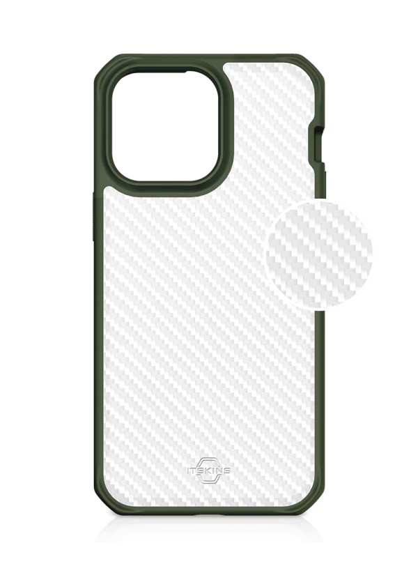 Itskins Hybrid Tek iPhone 14 Pro Max Case - Olive Green And Transparent - Tashqila