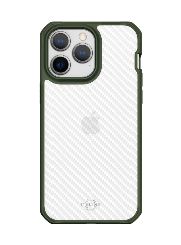 Itskins Hybrid Tek iPhone 14 Pro Max Case - Olive Green And Transparent - Tashqila