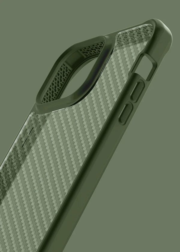Itskins Hybrid Tek iPhone 14 Pro Max Case - Olive Green And Transparent - Tashqila