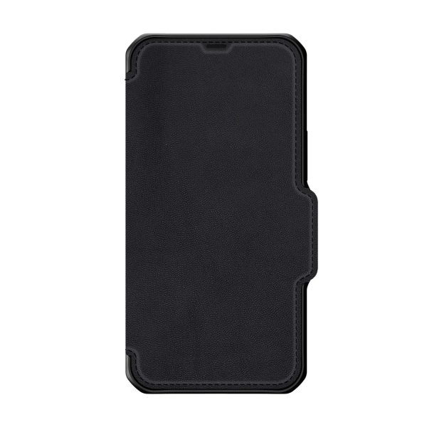 Itskins Hybrid Folio iPhone 12 Pro Max Cover - Black With Real Leather - Tashqila