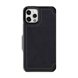 Itskins Hybrid Folio iPhone 12 Pro Max Cover - Black With Real Leather - Tashqila