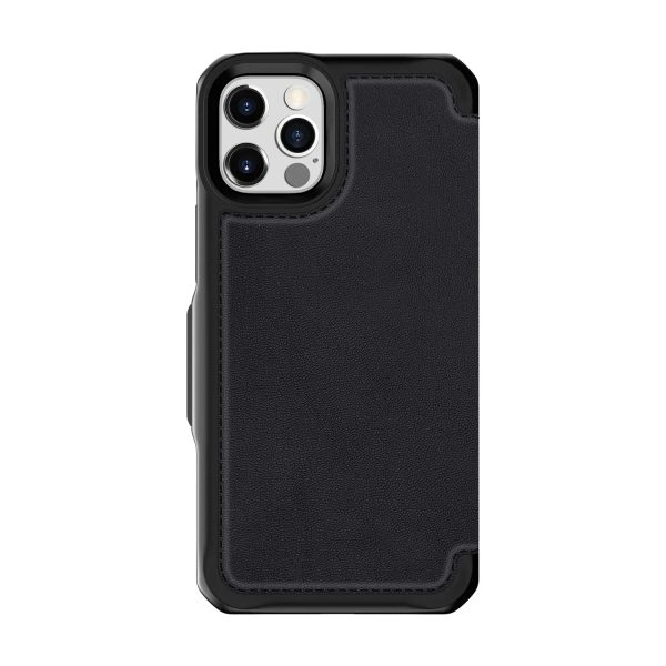 Itskins Hybrid Folio iPhone 12 Pro Max Cover - Black With Real Leather - Tashqila