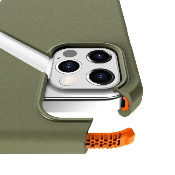 Itskins Supreme Solid iPhone 12 Pro Max Cover - Kaki And Orange - Tashqila