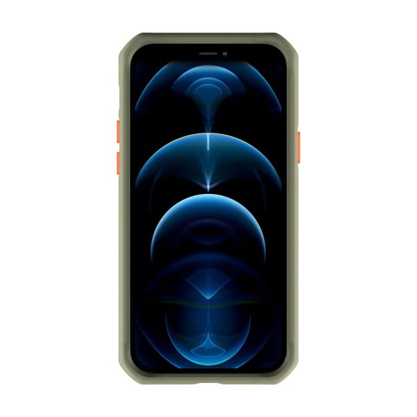 Itskins Supreme Solid iPhone 12 Pro Max Cover - Kaki And Orange - Tashqila