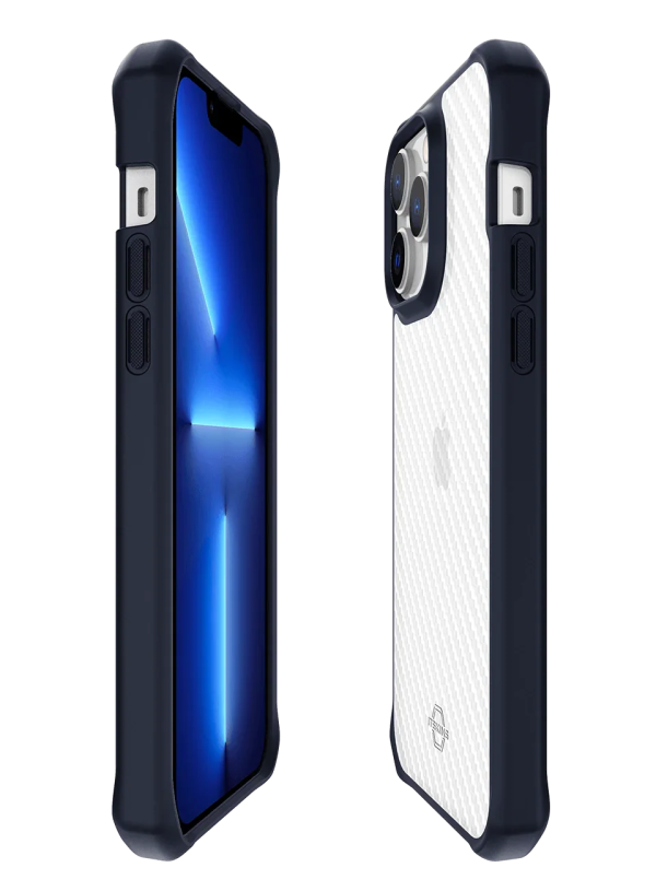 Itskins Hybrid Tek iPhone 14 Pro Case - Deep Blue And Transparent - Tashqila