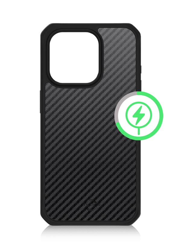 Itskins Ballistic Carbon iPhone 15 Pro Magsafe Case -Black - Tashqila