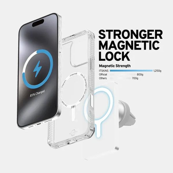 iPhone 16 Pro Max Itskins Hybrid Clear Touch Magsafe Case - Transparent - Tashqila