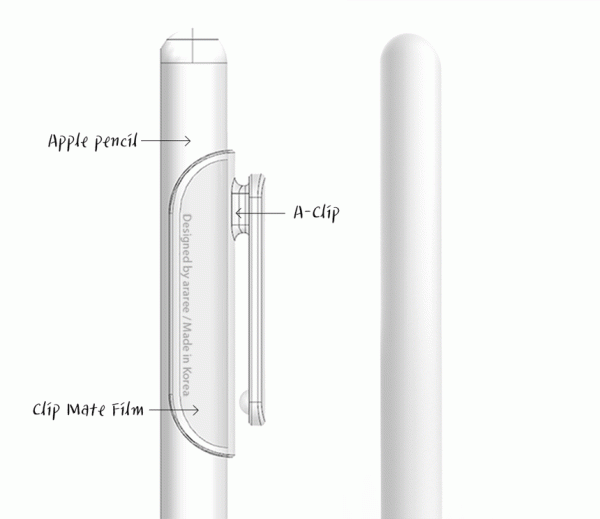 Araree A-Clip For Apple Pencil 2 Pcs Set - Clear And White - Tashqila