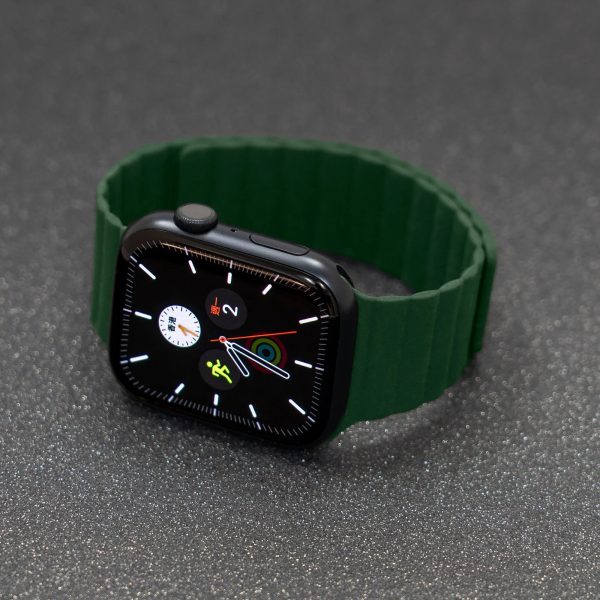 Torrii Watch 49/46/45/44 Mm Saturn Silicone Magnetic Strap - Forest Green - Tashqila