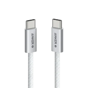 Anker Zolo 240W Usb-C To Usb-C Cable Braided (0.9M/3Ft) -White - Tashqila