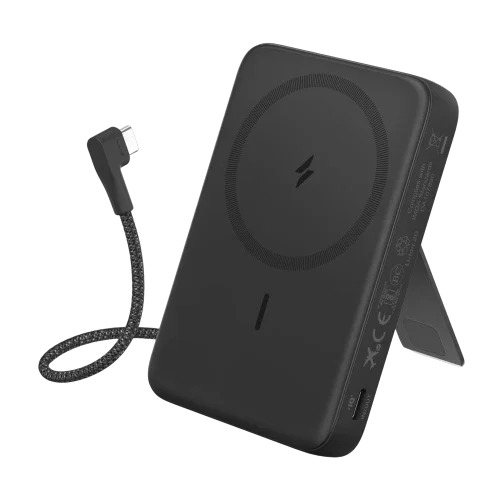 Anker Zolo Wireless Power Bank (10K, 30W, Built-In Usb-C Cable) -Black - Tashqila
