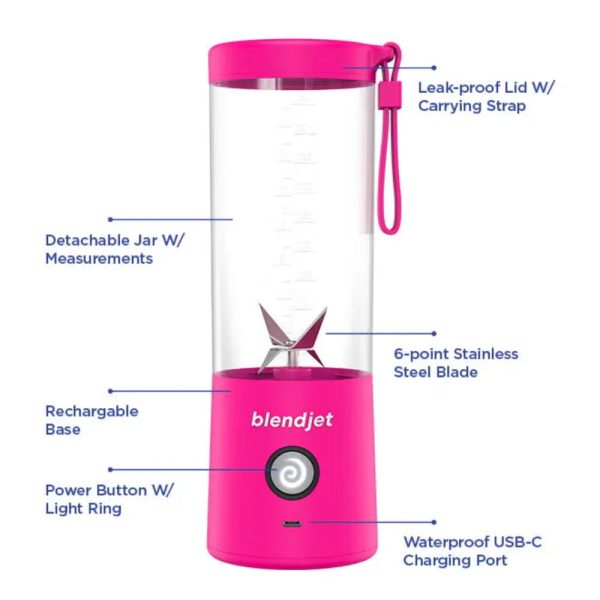 BLENDJET V2 Portable 16Oz Blender - Hot Pink - Tashqila