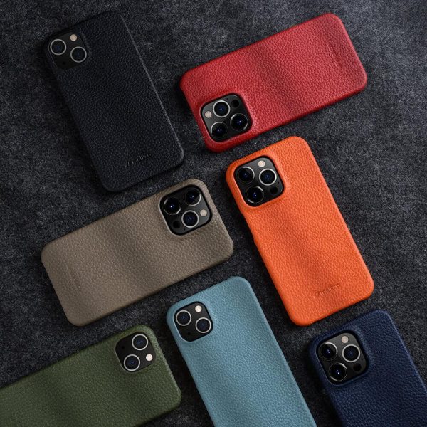 Melkco iPhone 15 Pro Premium Leather Magsafe Cover - Orange - Tashqila