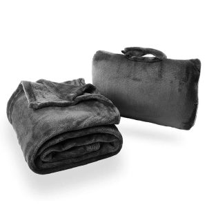 CABEAU Fold 'n Go Blanket - Charcoal Black - Tashqila