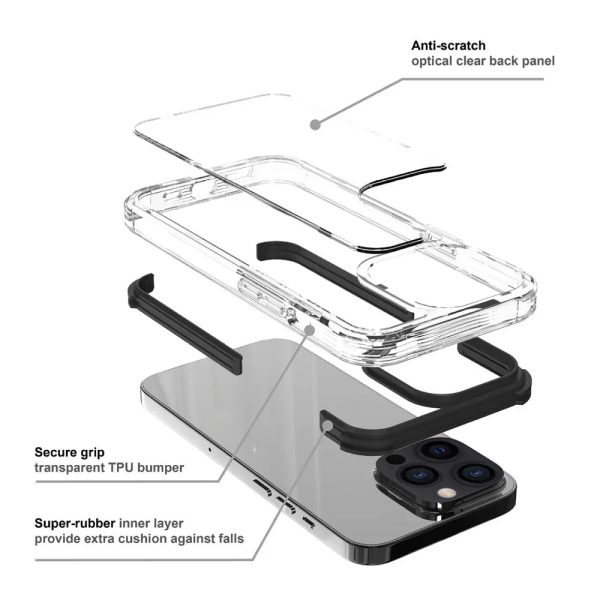 Armor-X Cbn Protective Case 2 Mtr Shockproof For iPhone 13 Pro Max - Black - Tashqila