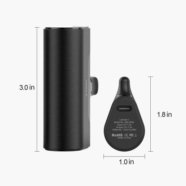 iWalk Link Me Plus iPhone 4500mAh Pocket Battery - Black - Tashqila