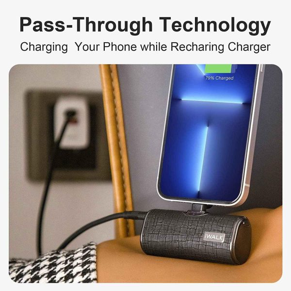 iWalk 4500mAh Lightning Pocket Power Bank - Black Leather