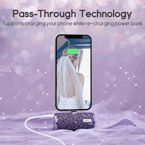iWalk 4500mAh Lightning Pocket Power Bank - Purple Diamond